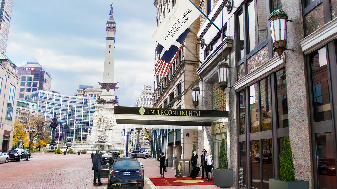 A rendering of the Intercontinental Hotel on Monument Circle.