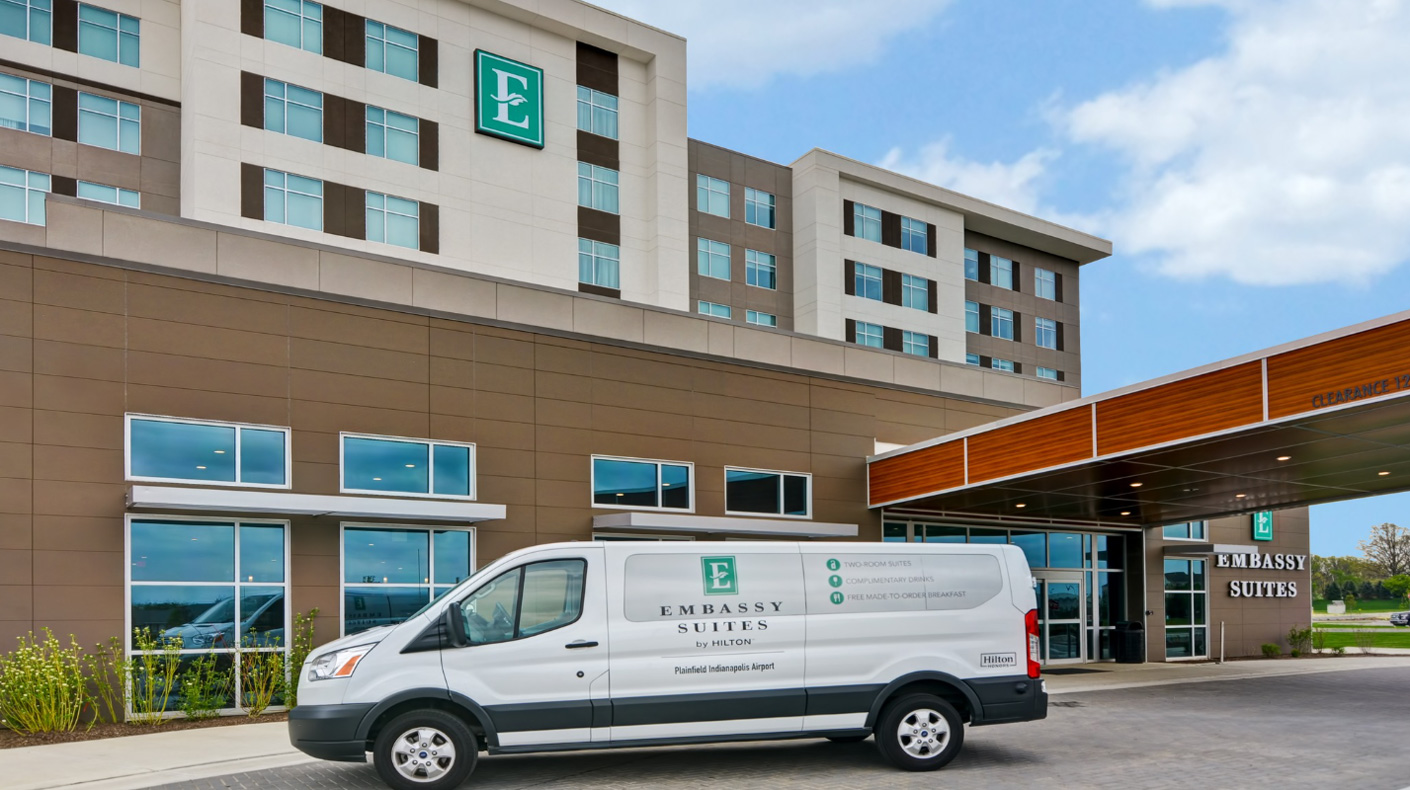 Embassy Suites by Hilton Plainfield airport shuttle PRI Show 2025