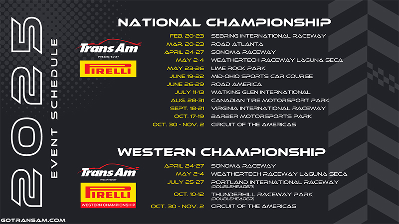 Trans Am schedule