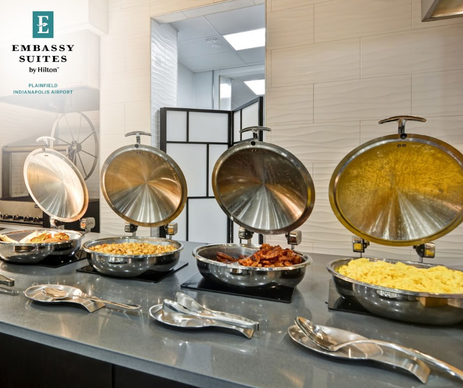 Embassy Suites by Hilton Plainfield breakfast bar for 2025 pri show