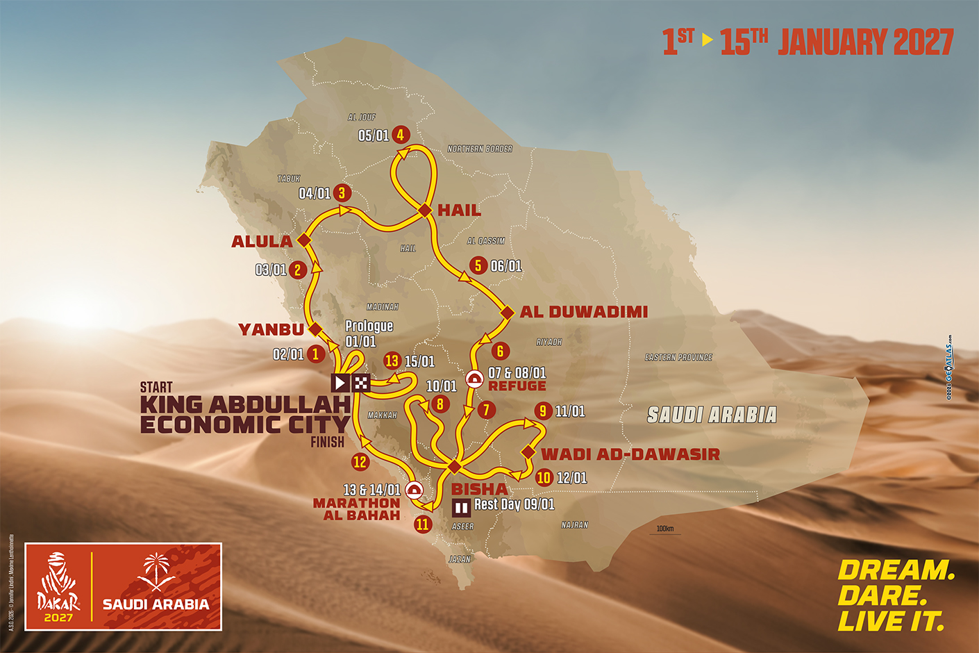 Dakar Rally Route for 2027.