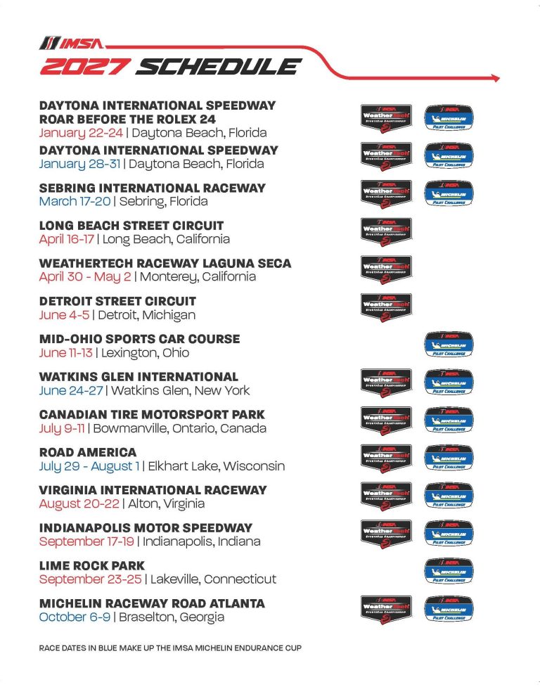 IMSA 27 Schedule