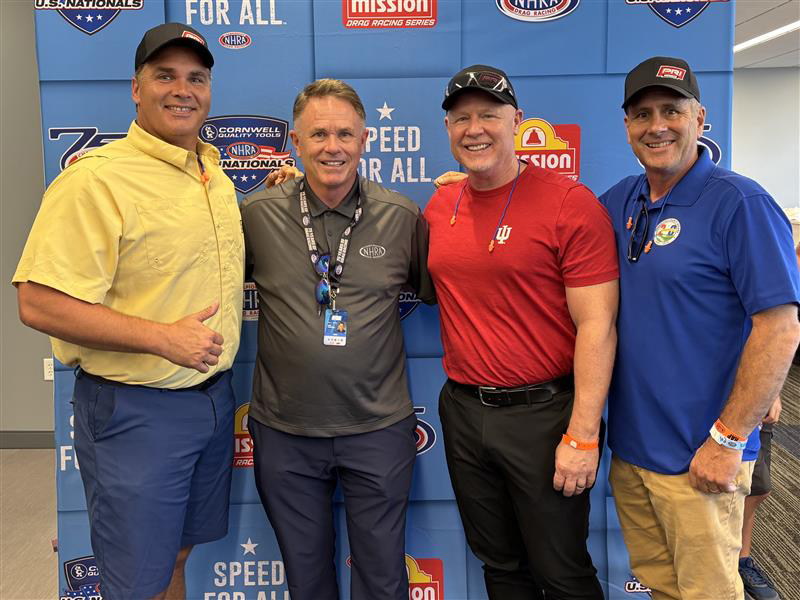 Right to left: State Representative Beau Baird, Glynn Cromwell, President of NHRA, State Representative Chris May, State Senator Brett Clark.