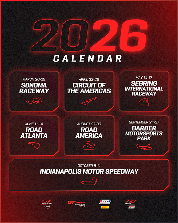 SRO America 2026 Schedule