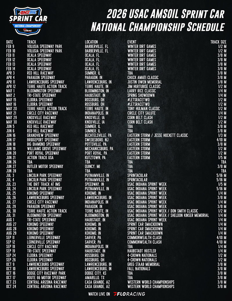 Sprint Car Schedule