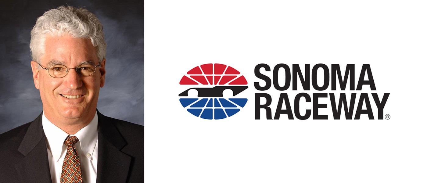 Steve Page headshot and Sonoma Raceway logo