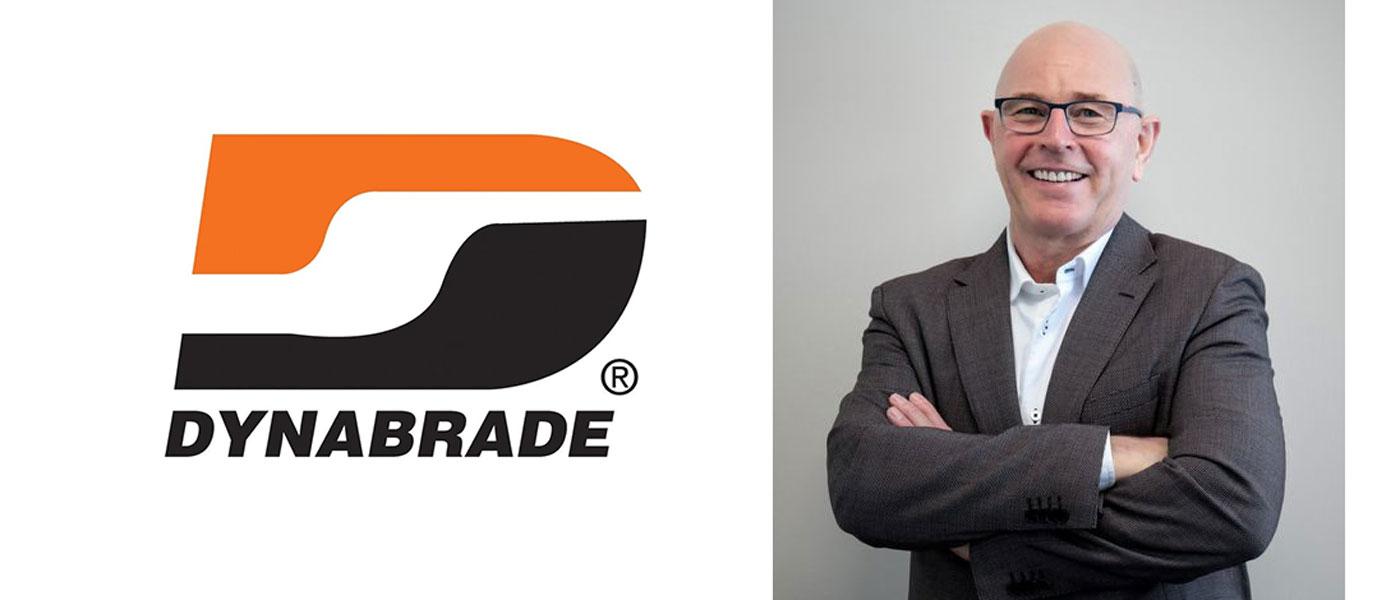 ​​​​​​​Dynabrade Inc logo, photo of Hardy Hamann crossing his arms