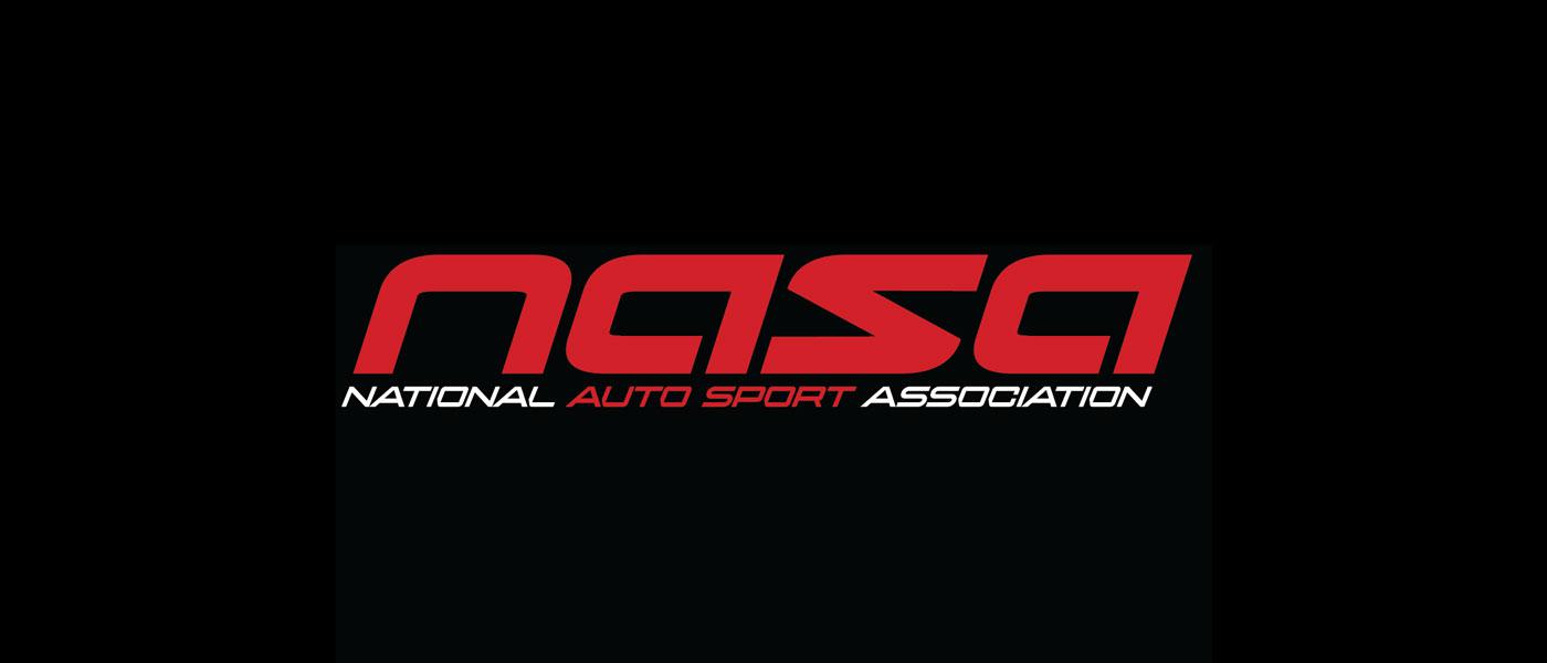 National Auto Sport Association (NASA) logo on a black background