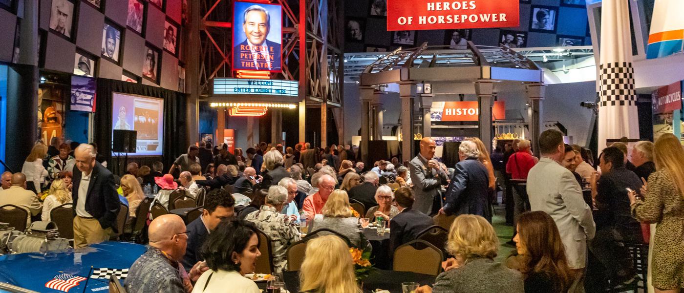 Motorsports Hall of Fame of America Induction Celebration in Daytona Beach, Florida. Room of guests.