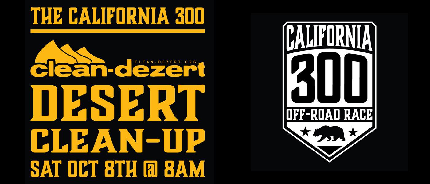 California 300 Desert Cleanup logo, California 300 Off-Road Race logo