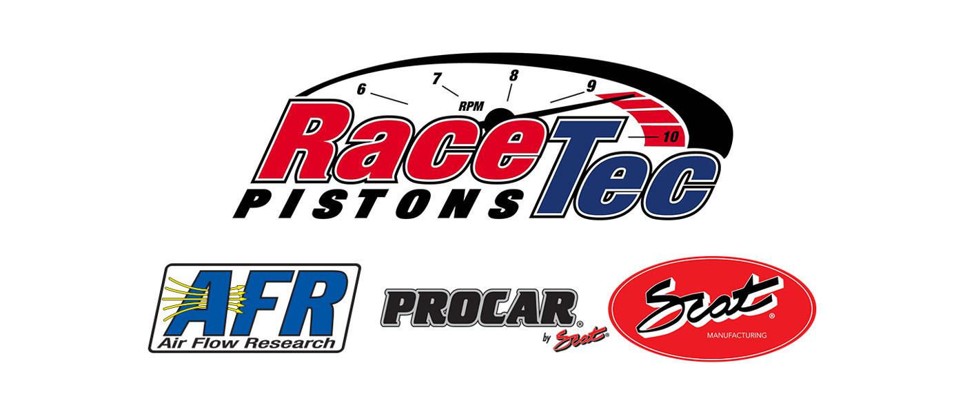 RaceTec Pistons logo, AFR logo, ProCar by Scat logo, SCAT logo