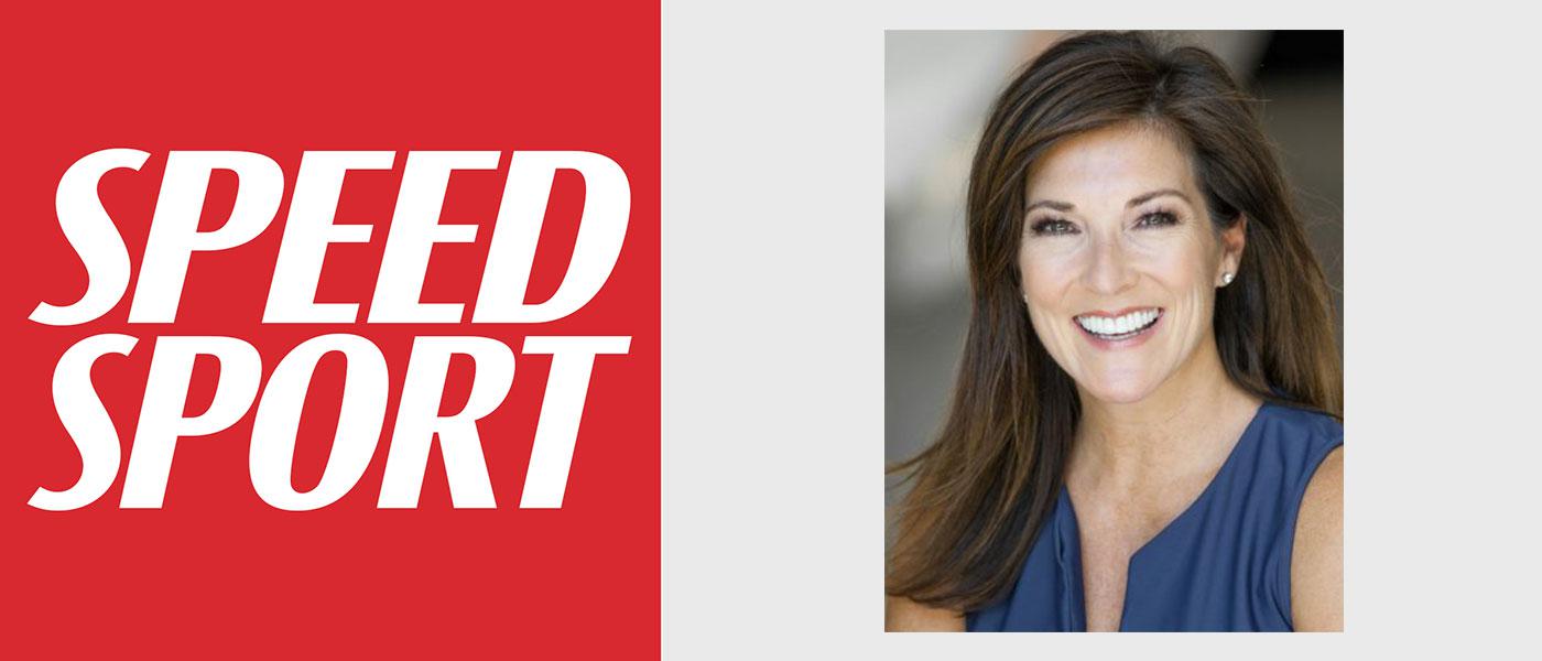 SPEED SPORT logo, Angie Skinner headshot