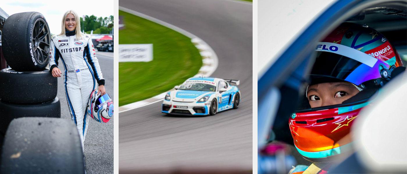 Porsche Deluxe female driver development program. Madeline Stewart, left, and Chloe Chambers, right.