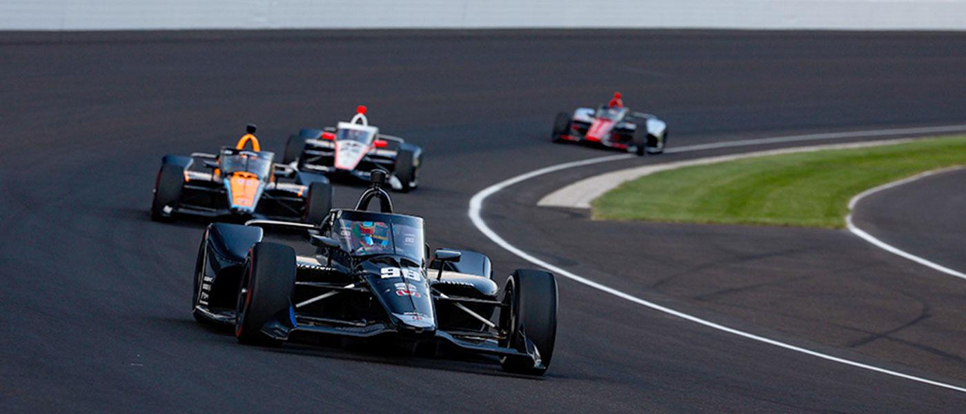 Hybrid Indycars testing at the Indianapolis Motor Speedway