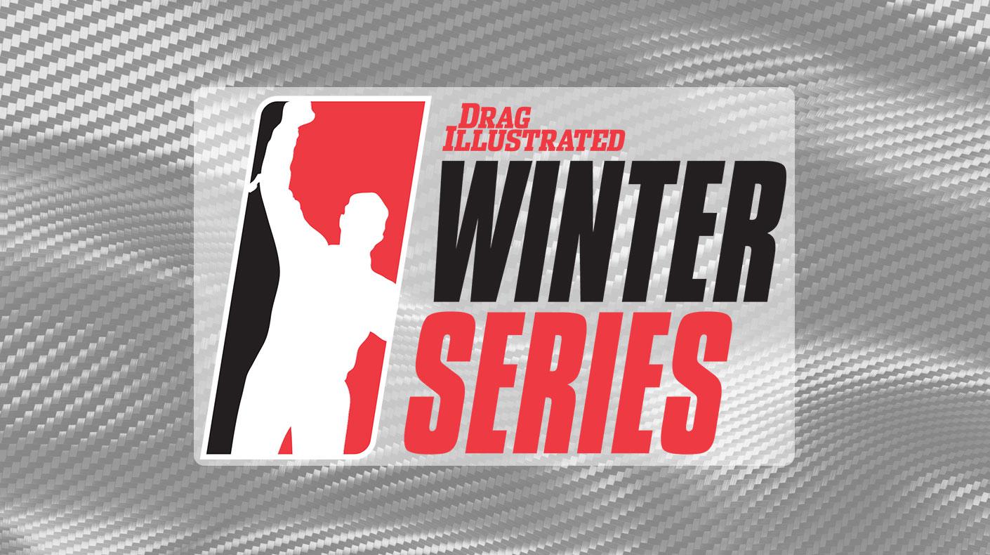 Drag Illustrated Winter Series logo on carbon fiber background