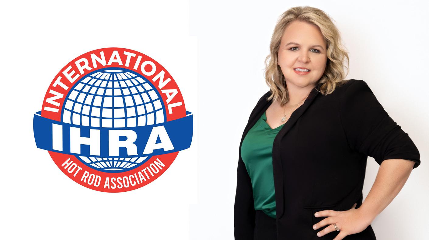 IHRA logo, headshot of Leah Martin