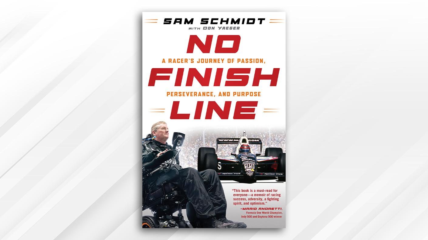 The cover of Sam Scmidt's upcoming book No Finish Line.
