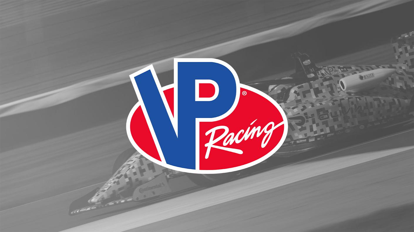 The VP Racing Fuels logo overlaid a race car image.