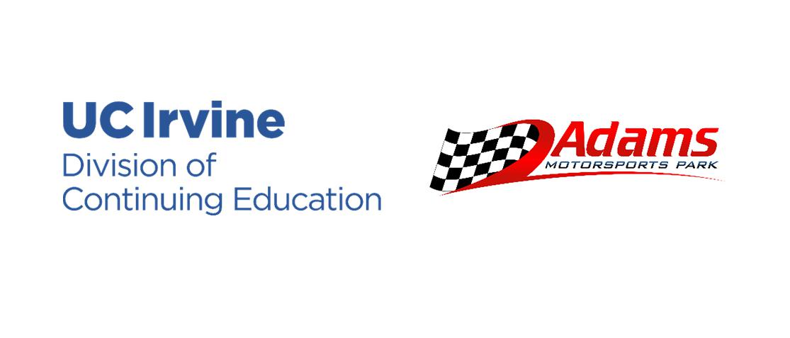 UC Irvine Division of Continuing Education and Adams Motorsports Park logos