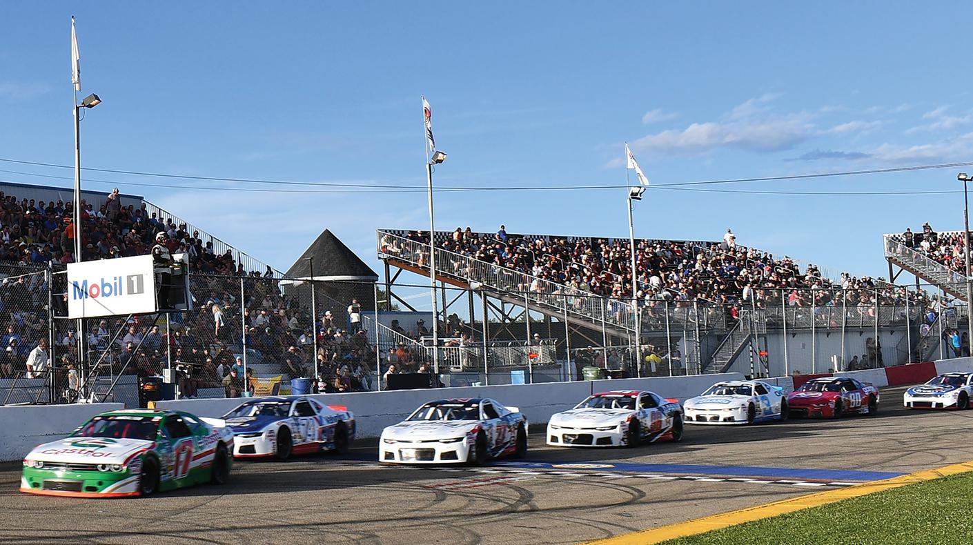 Car racing at Edmonton International Speedway.