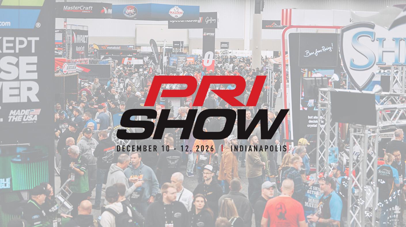 PRI Show graphic with busy show floor.