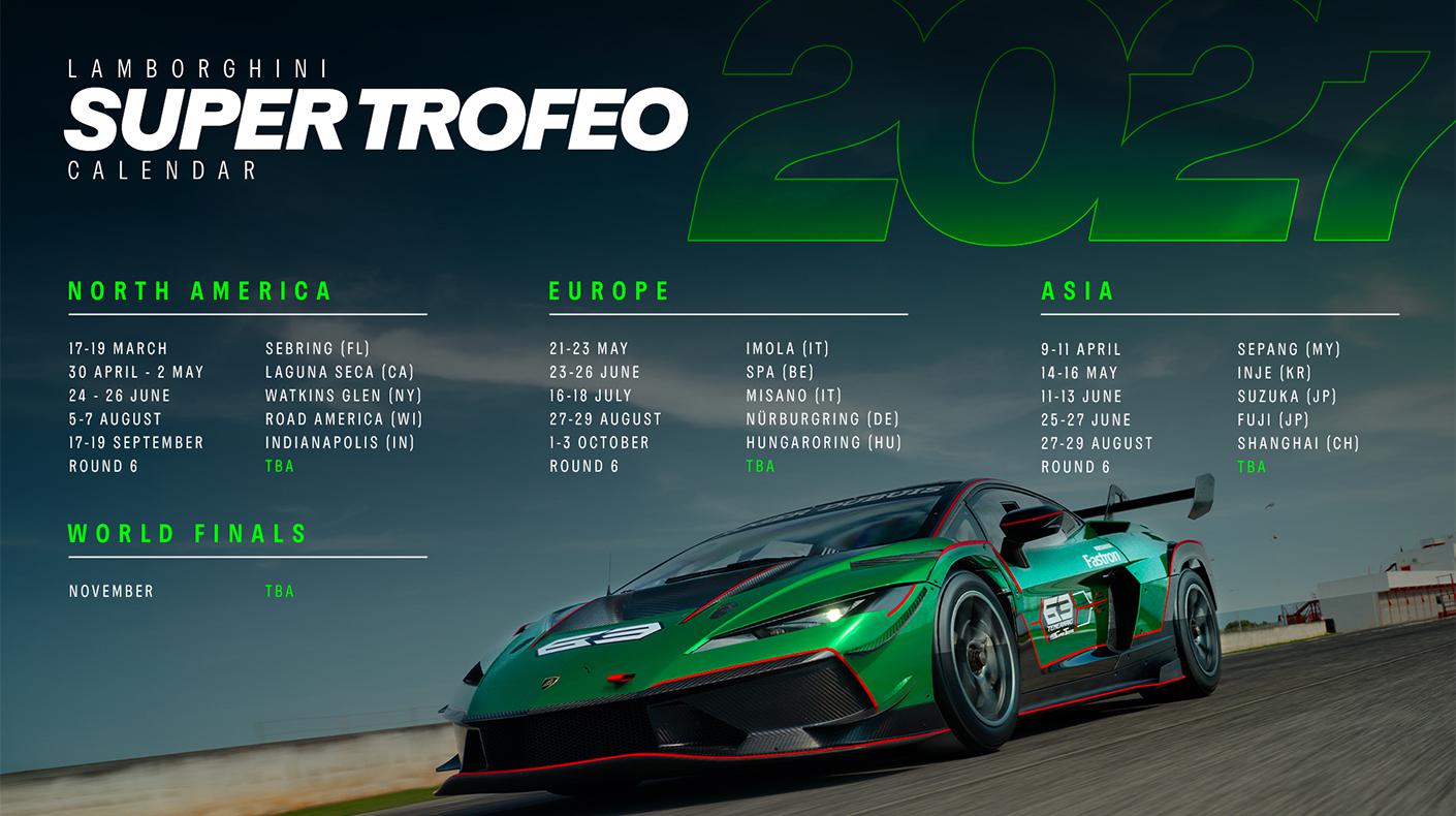 Lamborghini Super Trofeo schedule graphic 2027.