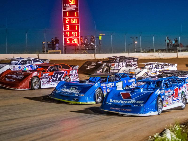 World of Outlaws Late Models on track. Photo by Jim Denhamer courtesy of World of Outlaws
