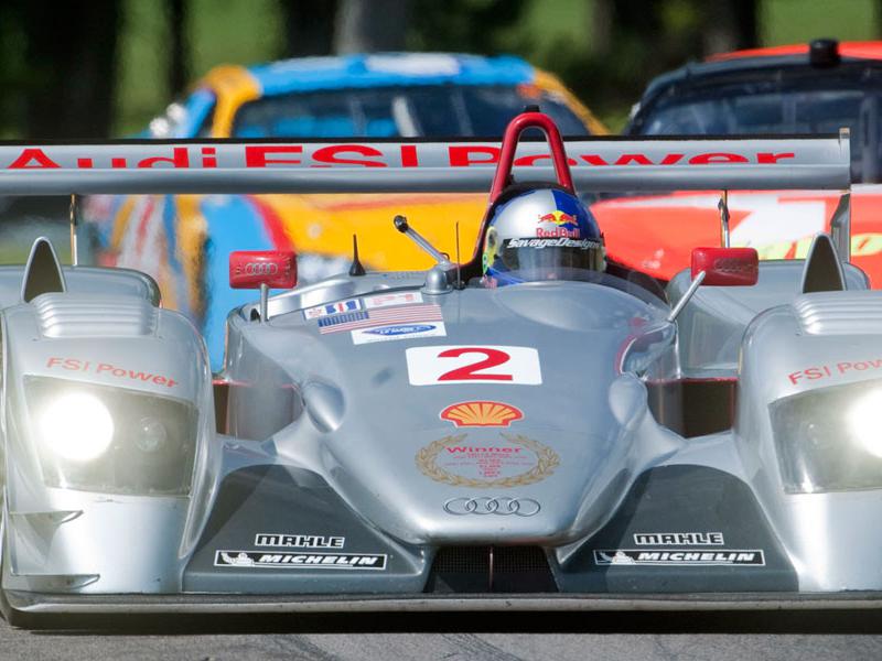 Sportscar Vintage Racing Association (SVRA) cars on track