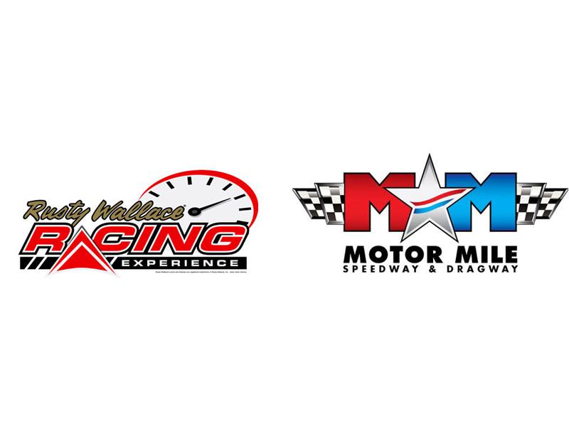 Motor Mile Speedway & Dragway logo and the Rusty Wallace Racing Experience (RWRE) logo