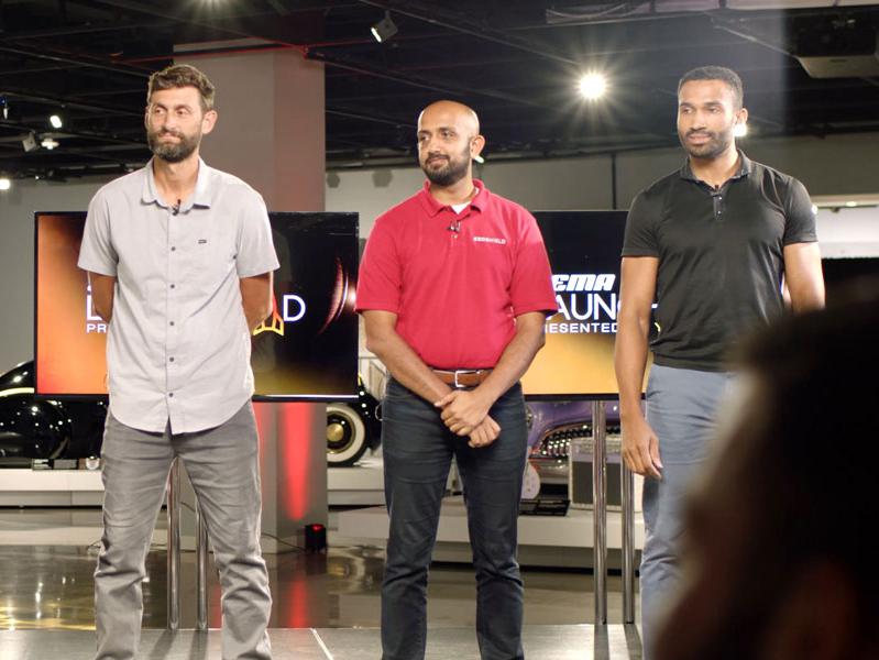 five Launch Pad participants on stage