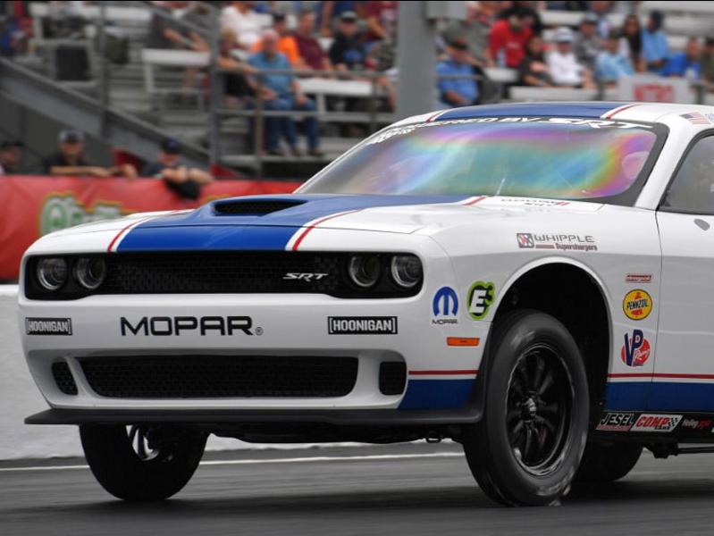 Drag Pak on-track driven by Leah Pruett. Photo courtesy of Mopar