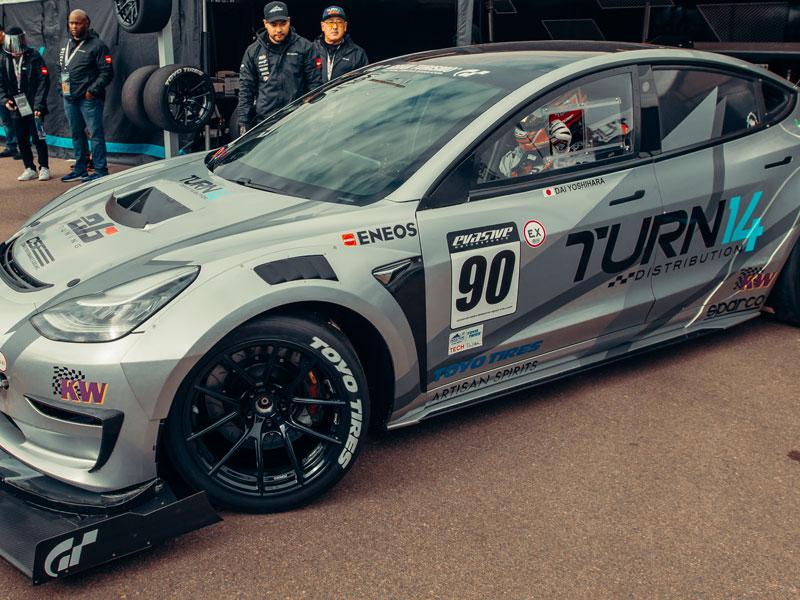 Turn 14 sponsored Tesla Model 3 Performance driven by Dai Yoshihara