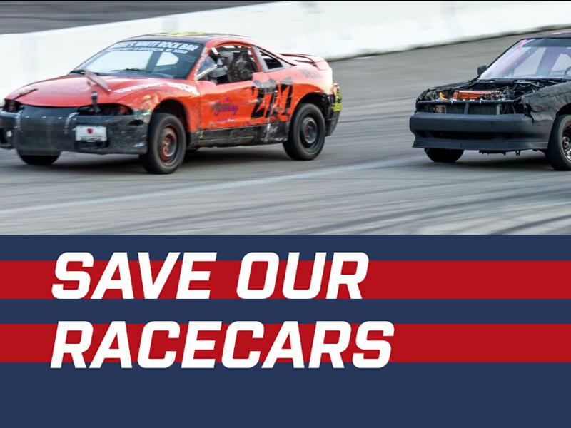 6shooters on track at Madison Int'l Speedway. SaveOurRaceCars.com Championship Night logo