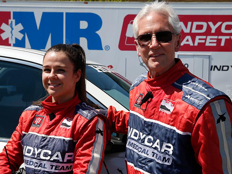  Photo of Dr. Julia Vaizer, left, and Dr. Geoffrey Billows courtesy of IndyCar