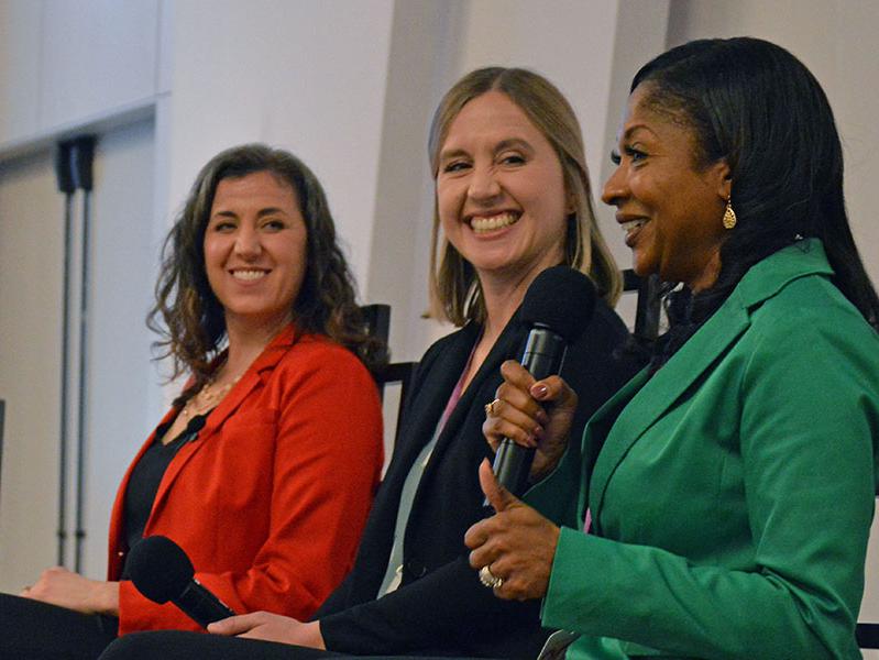 Women speaking during panel discussion at SBN Leadership Forum