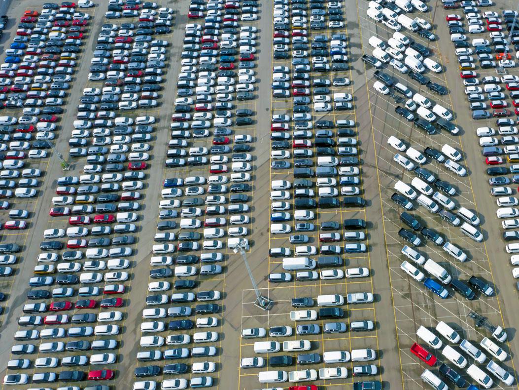 image of full automotive car lot courtesy of Shutterstock