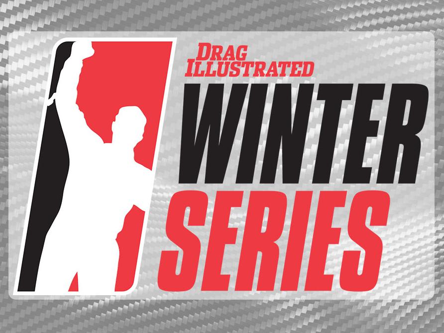 Drag Illustrated Winter Series logo on carbon fiber background