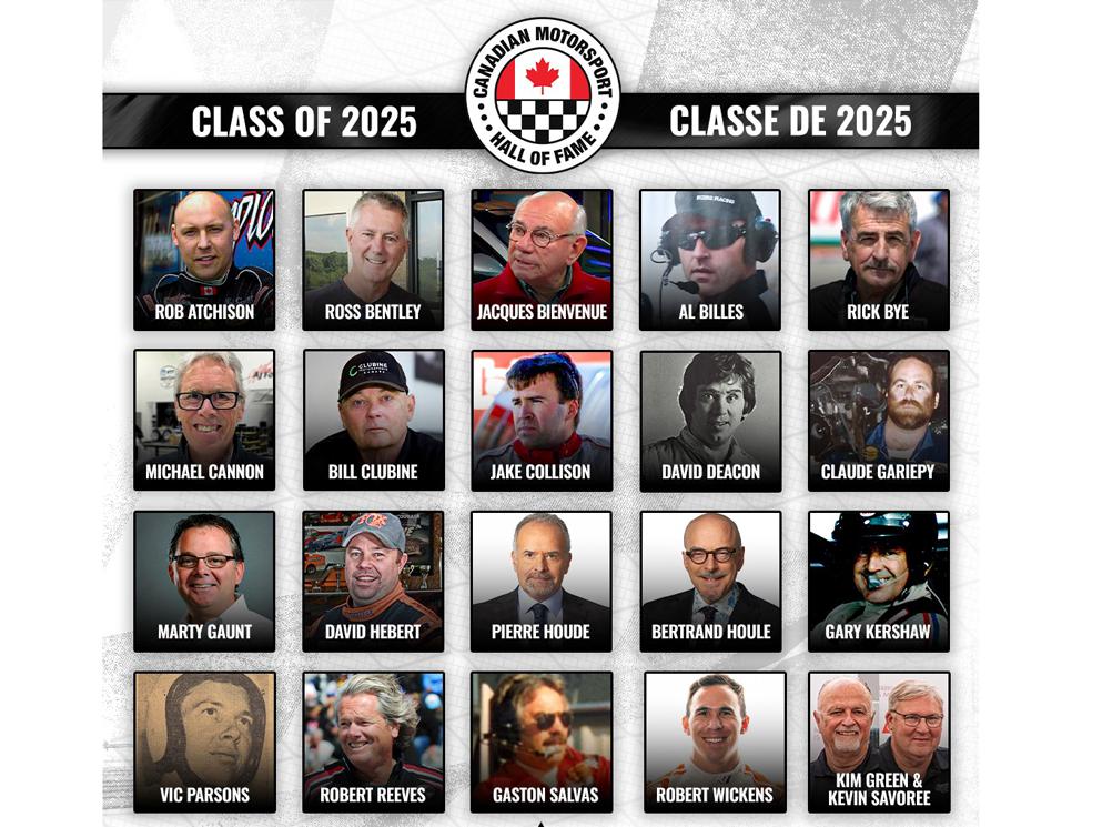 20 Inducted Into Canadian Motorsport Hall of Fame. Graphic courtesy of CMHoF