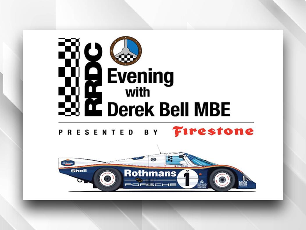 A graphic for the RRDC Evening With Derek Bell MBE