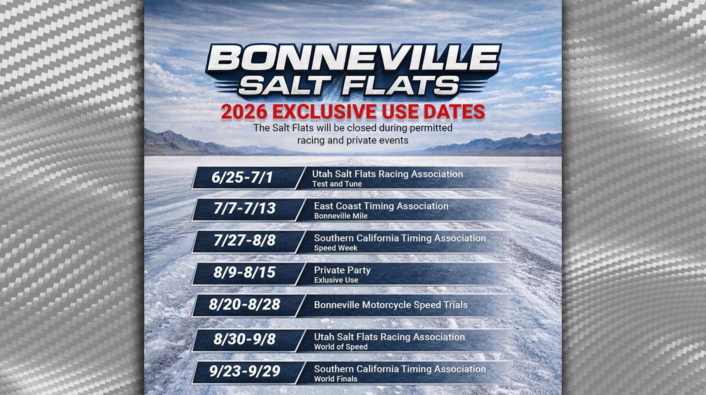 An image of the exclusive use dates for Bonneville Salt Flats.