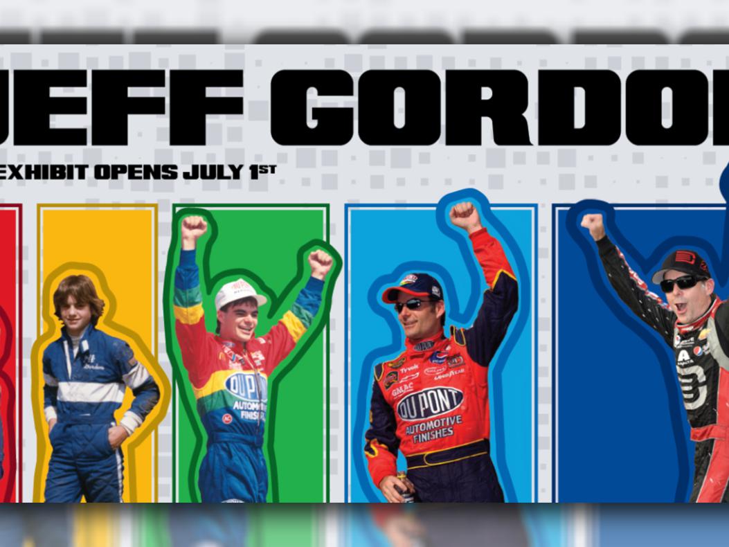 Graphic for the Jeff Gordon exhibit at IMS Museum.