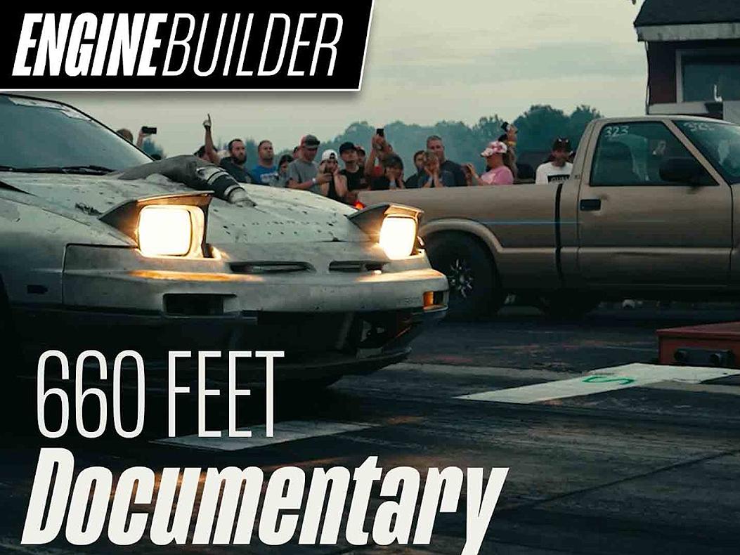 Title Card for the Engine Builder documentary on no prep racing